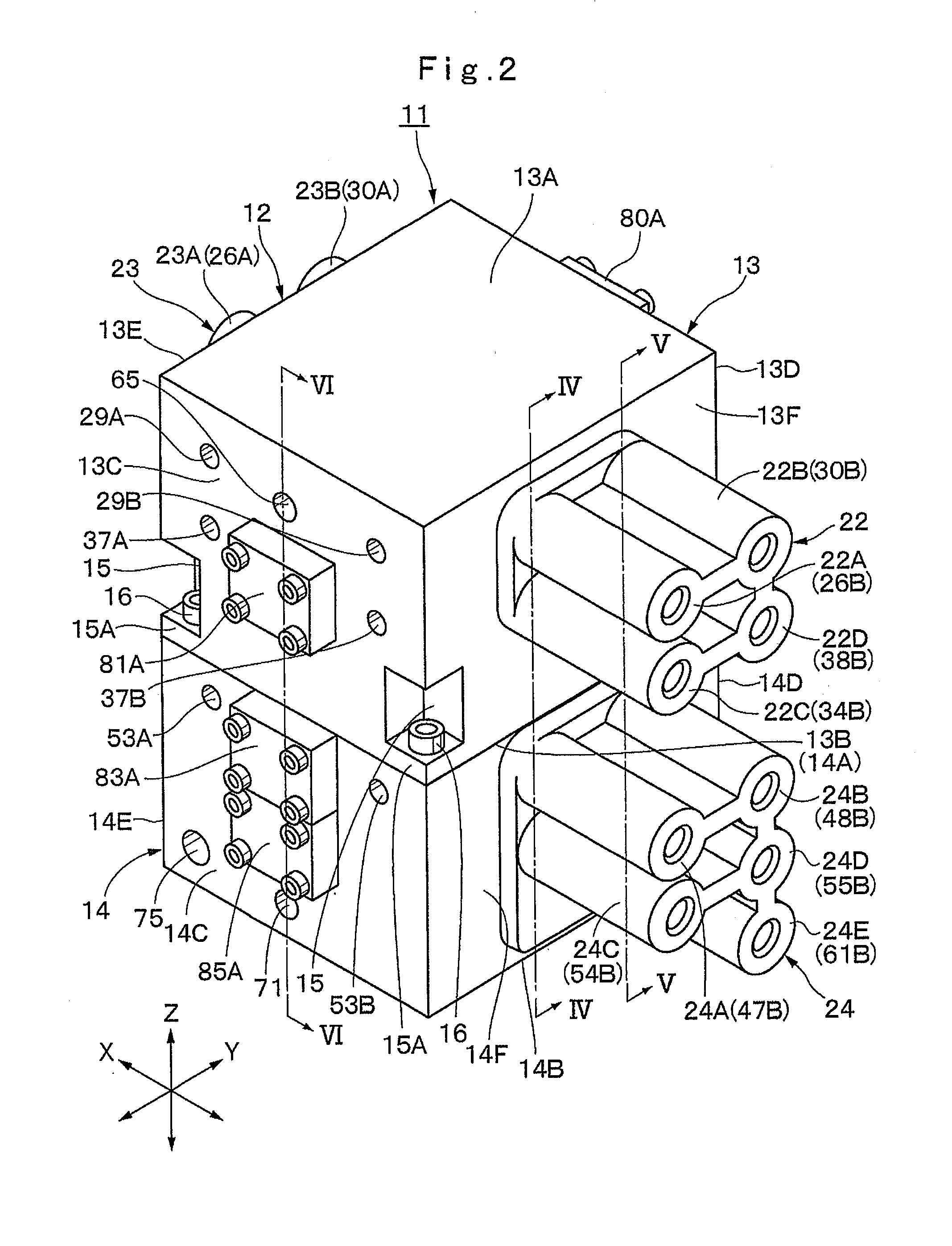 Multiple valve device