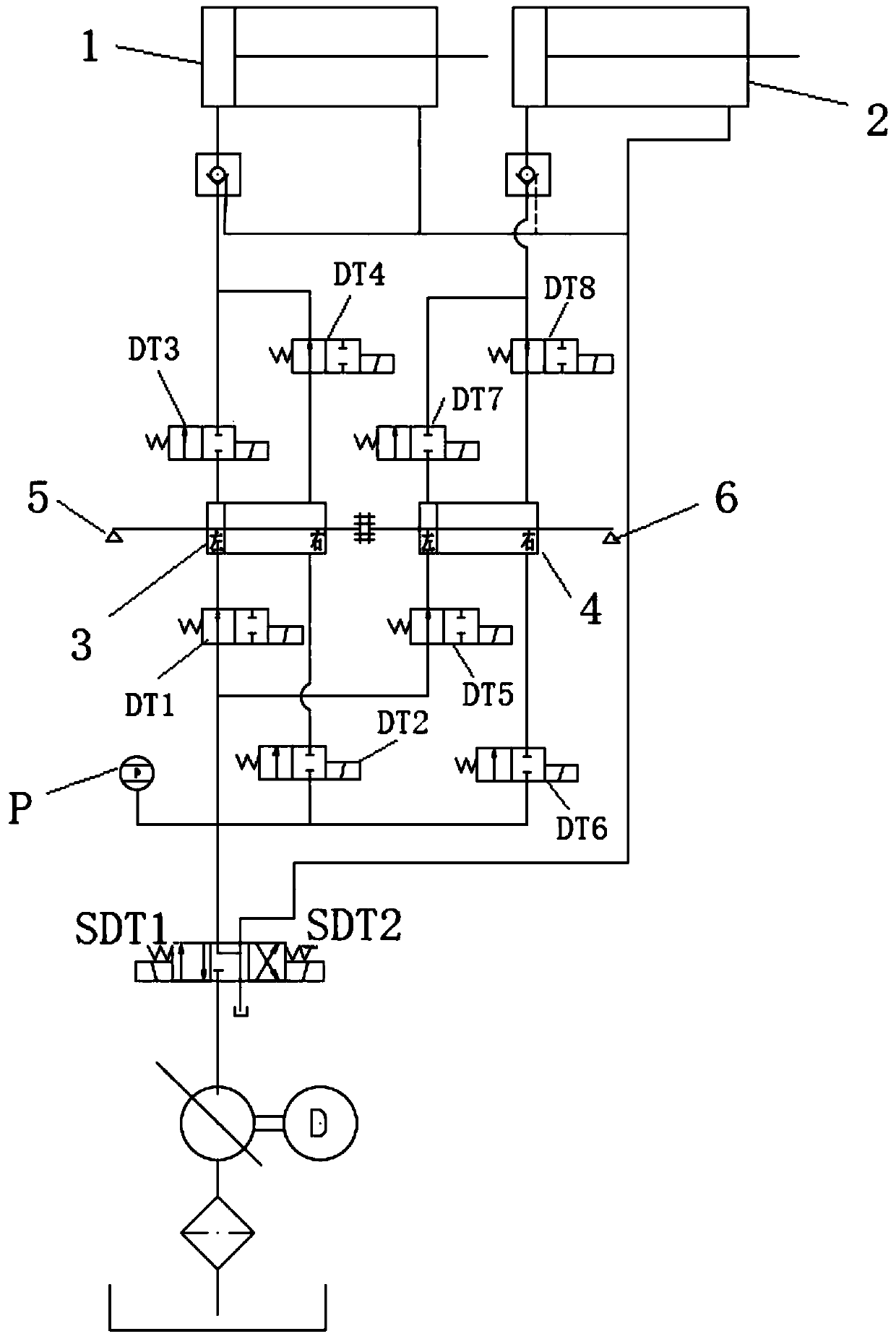 Rigid high-precision hydraulic synchronous device