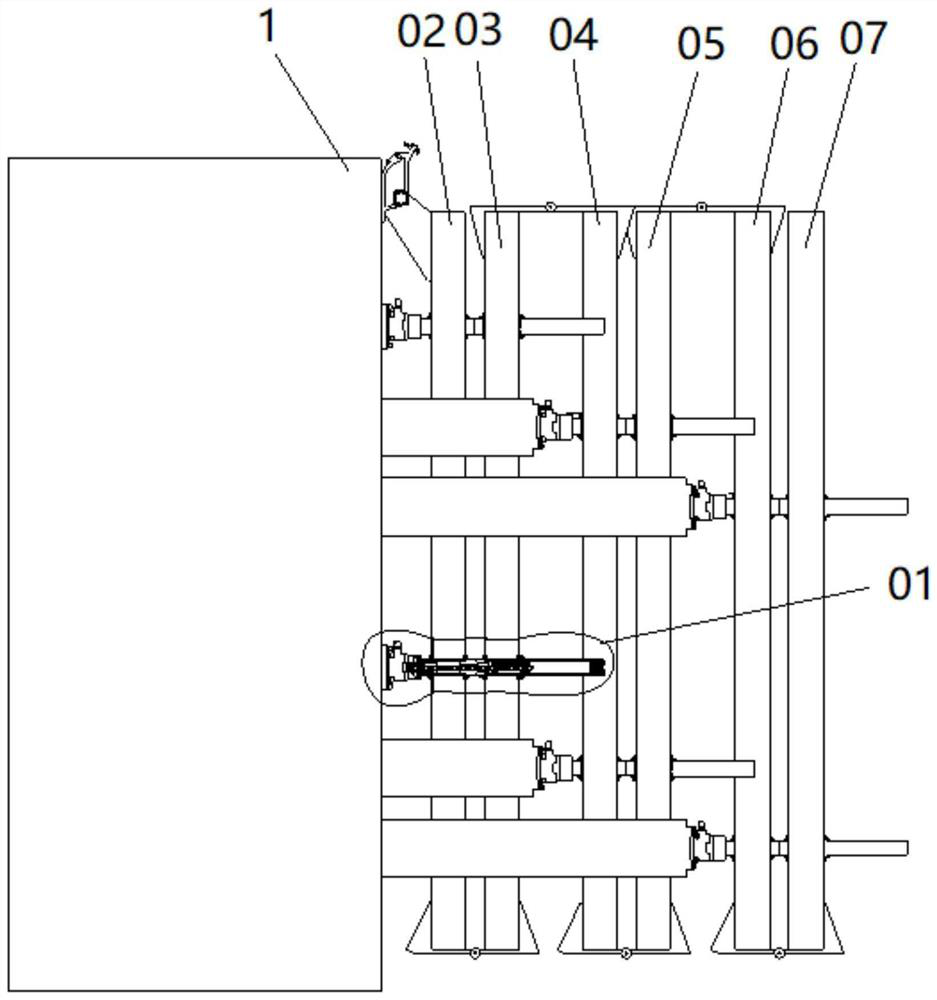 Pressing device for planar antenna and layout method