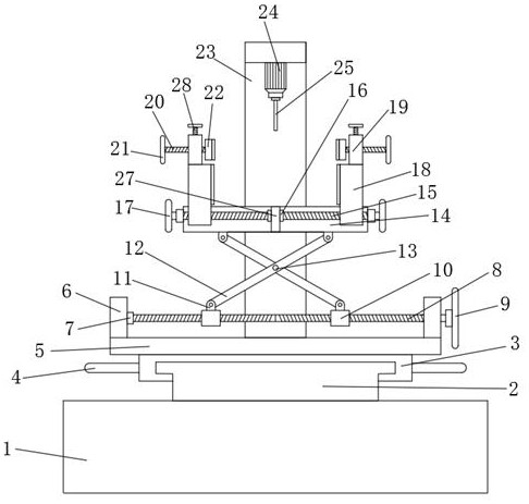 Punching device for automobile part machining