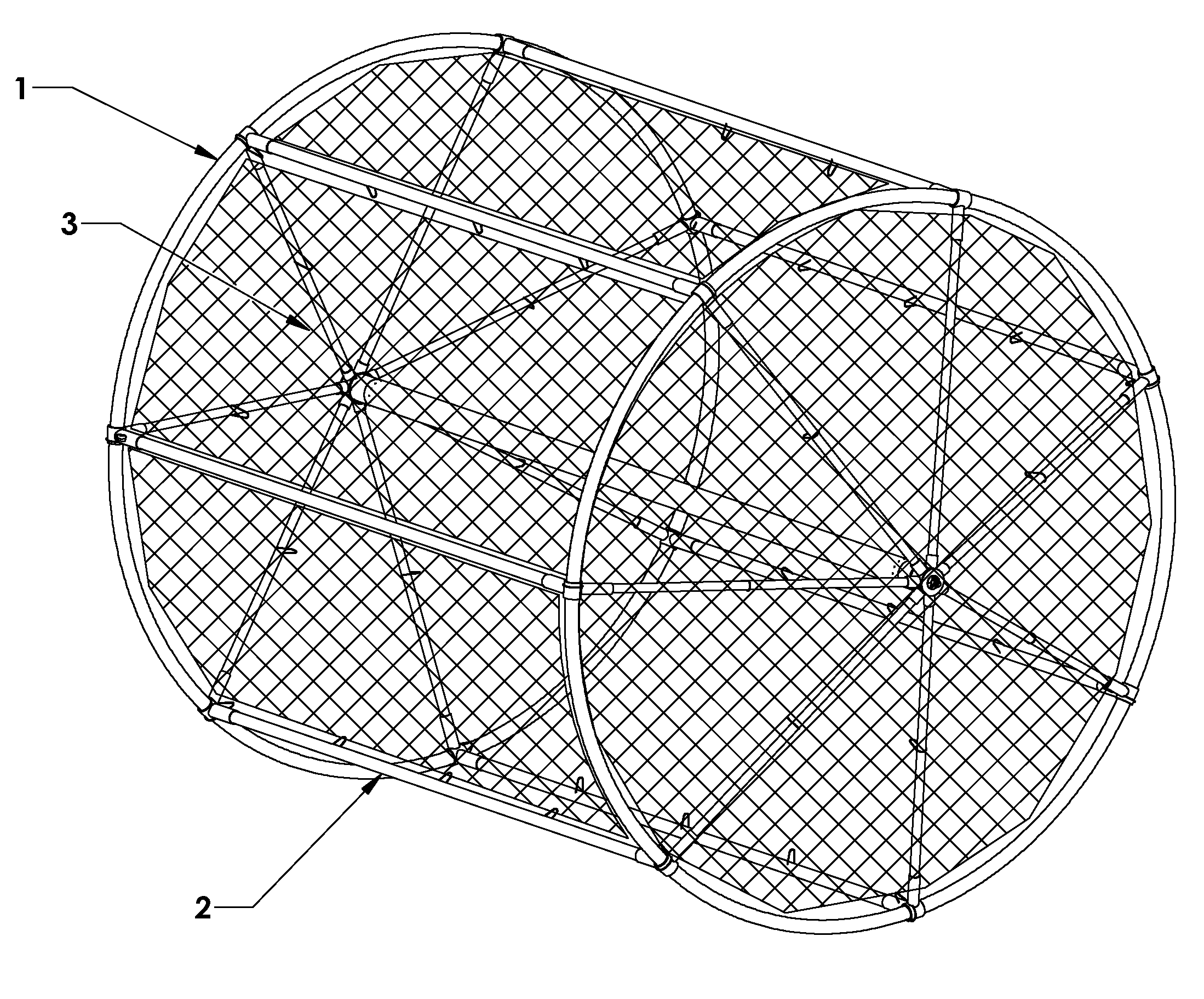 Submersible cage and system for fish farming