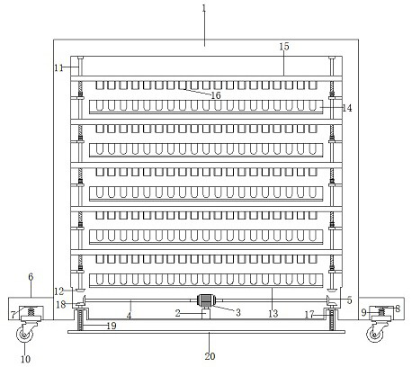 A test tube batch transportation device for blood testing