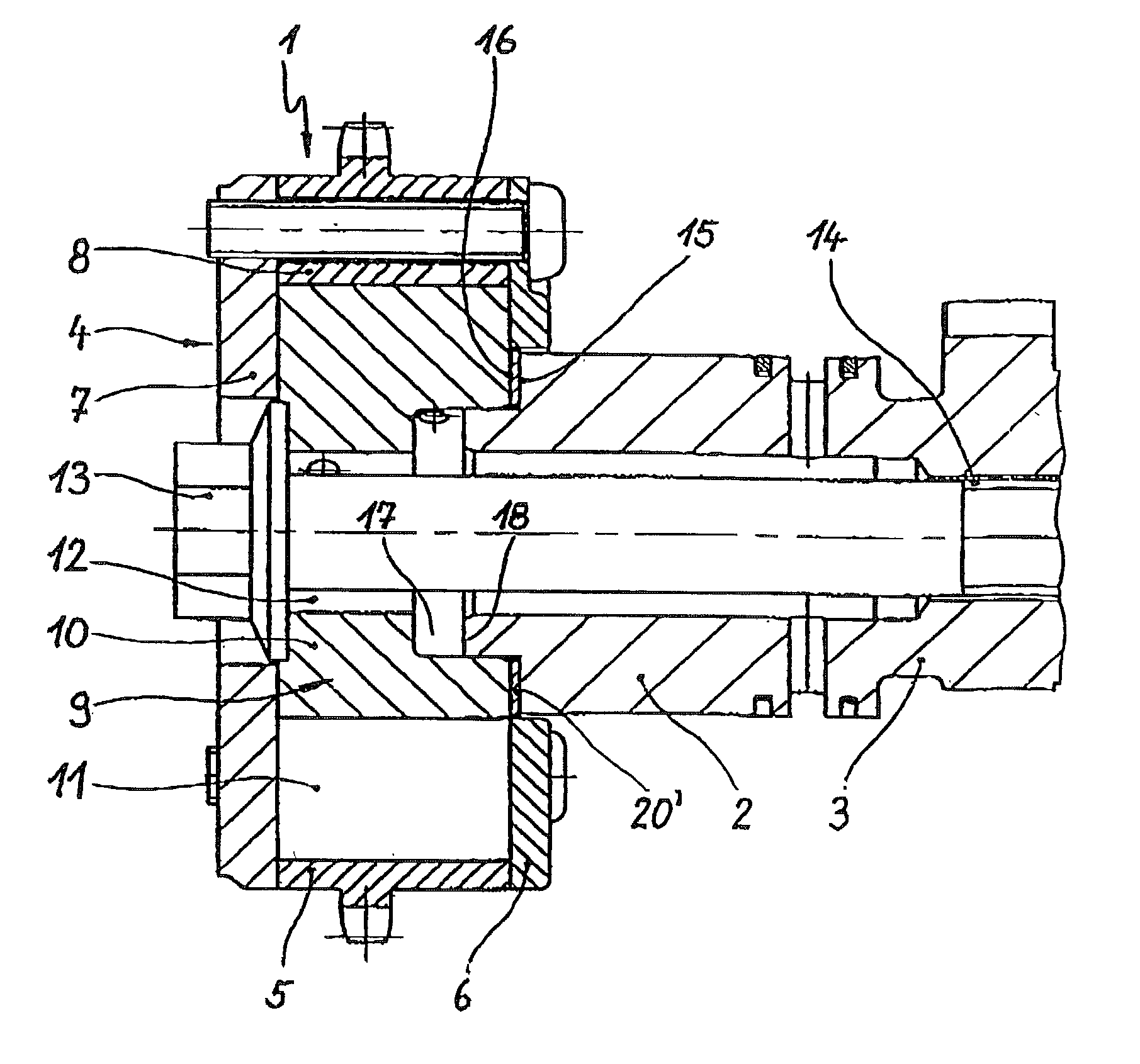 Internal combustion engine adjusting the rotation angle of a camshaft with respect to a crankshaft