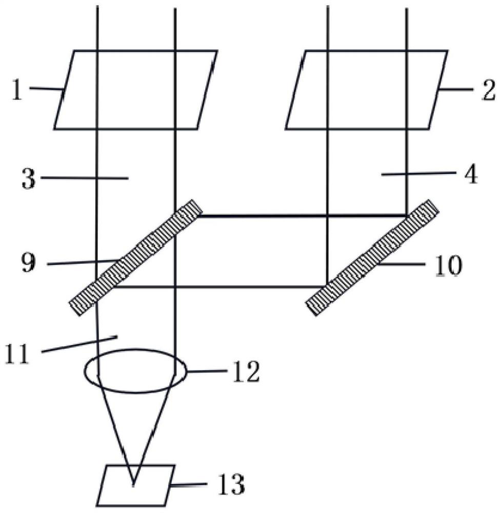 Yin-yang text complementary light intensity mask double-beam projection photoetching device and method