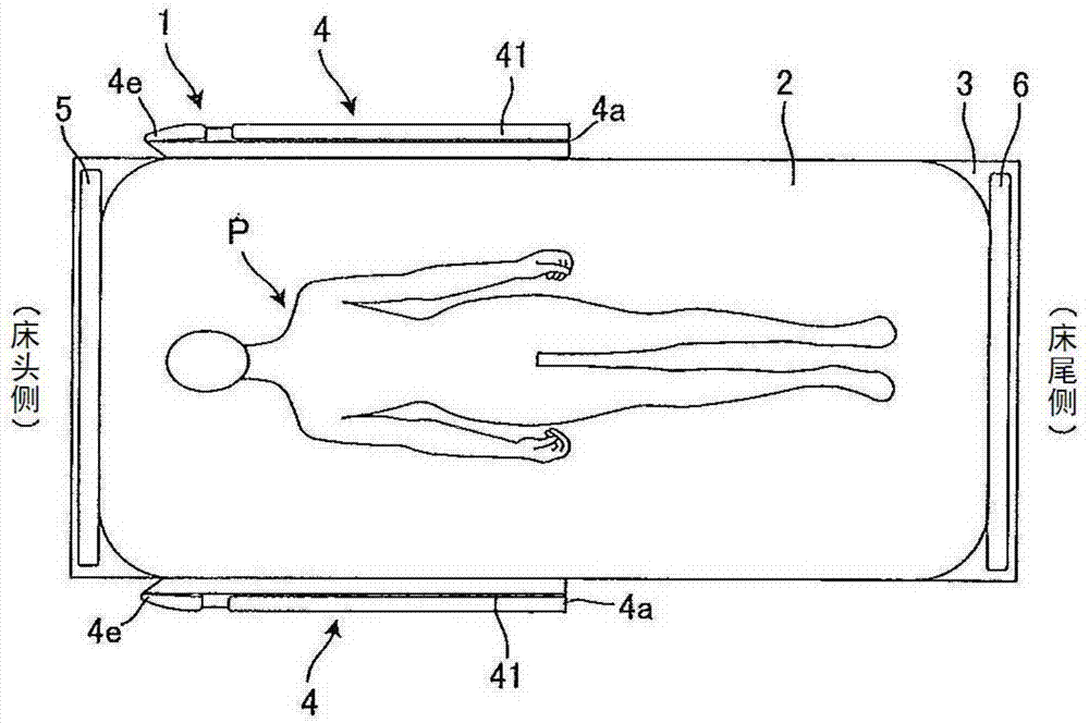 Structure of side part of bed