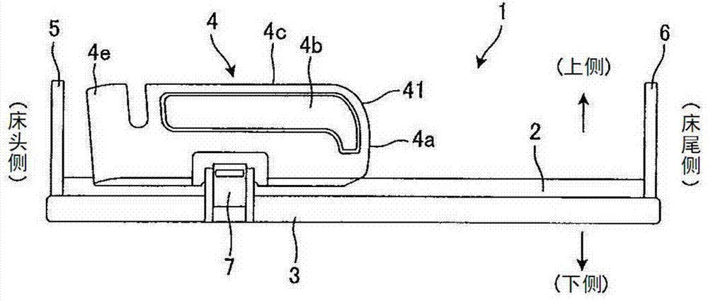 Structure of side part of bed