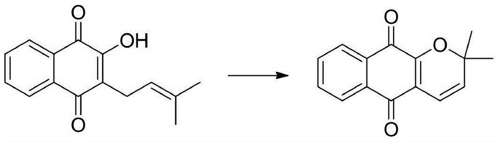 Catalyzed synthesis method of dehydrogenated alpha-lapachol