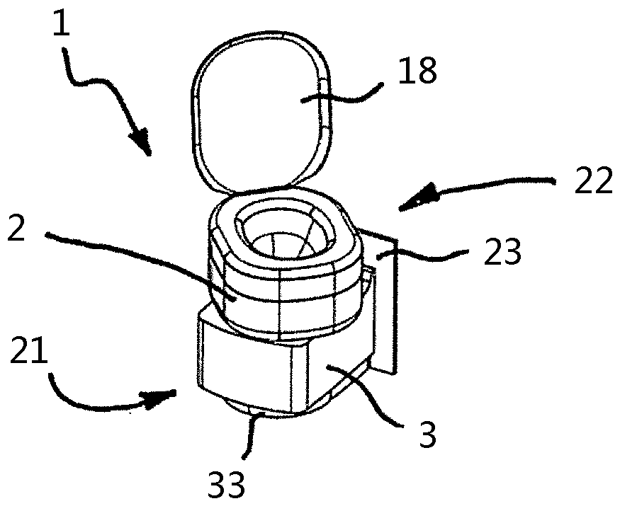 Waterless water closet in a motorhome