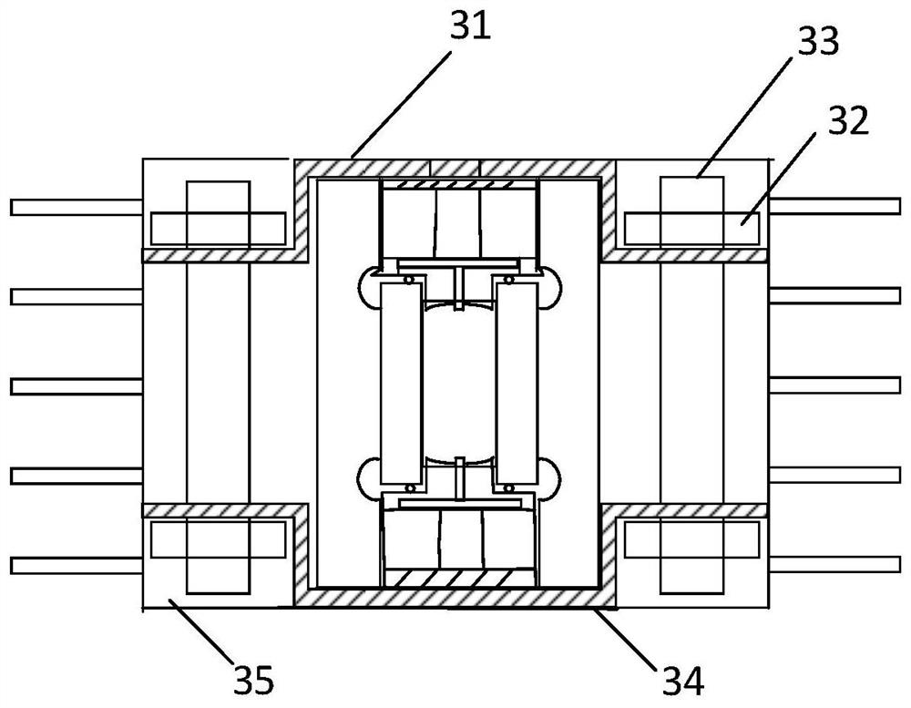 Lightning protection device for multi-point arc shielding through liquid-electric effect pressure