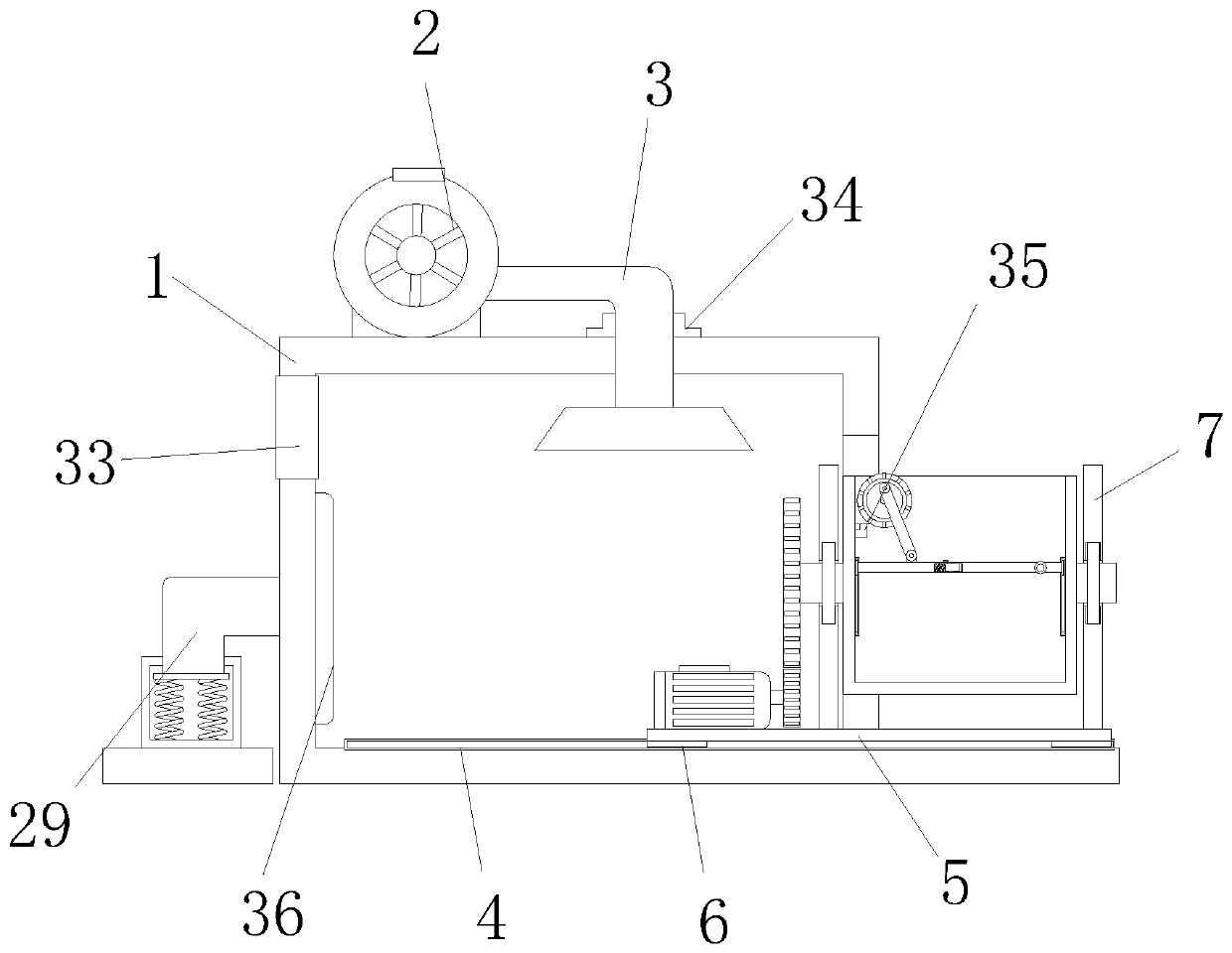 A plant fiber grass mat base material pressure type dryer