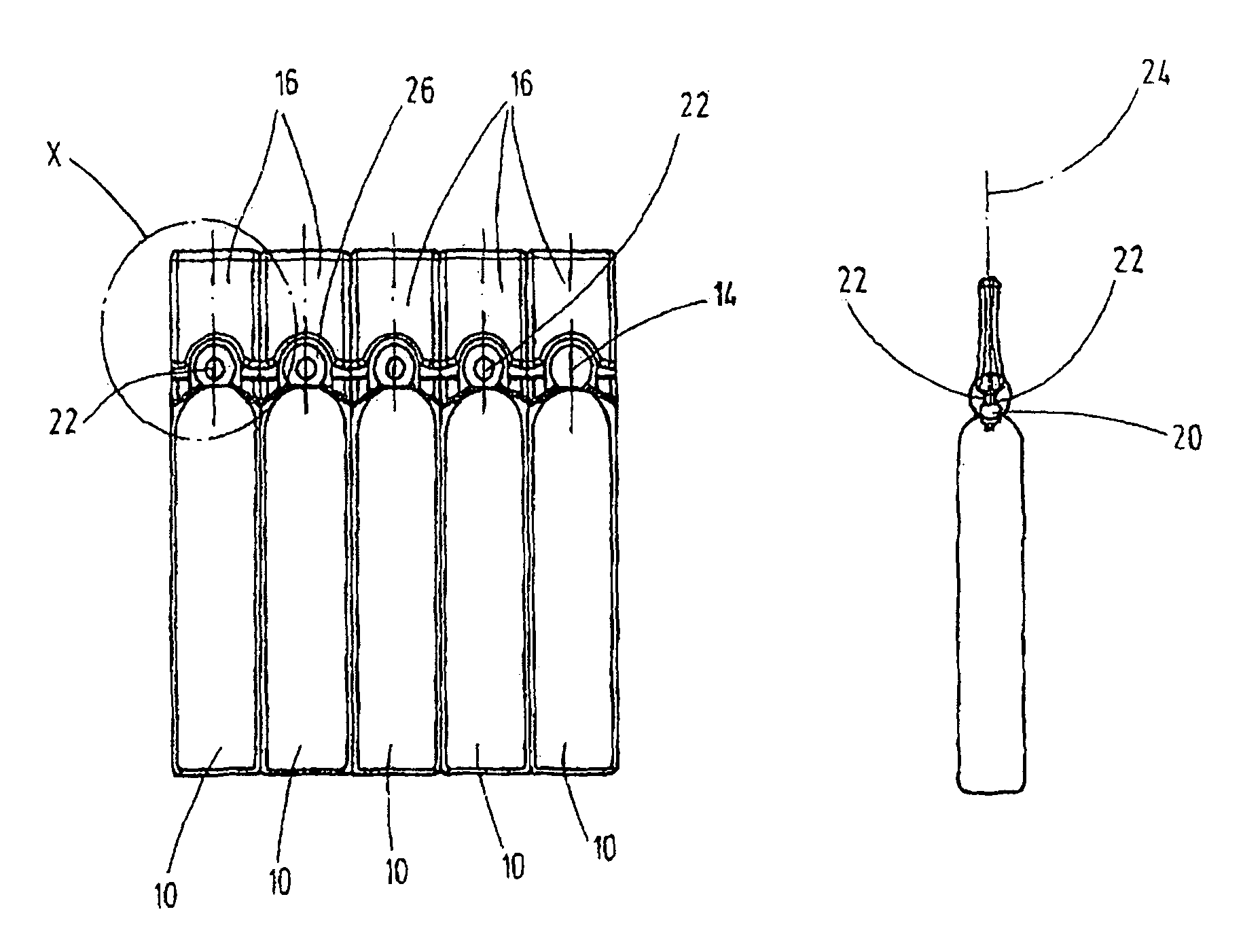 Container and device for production of such container