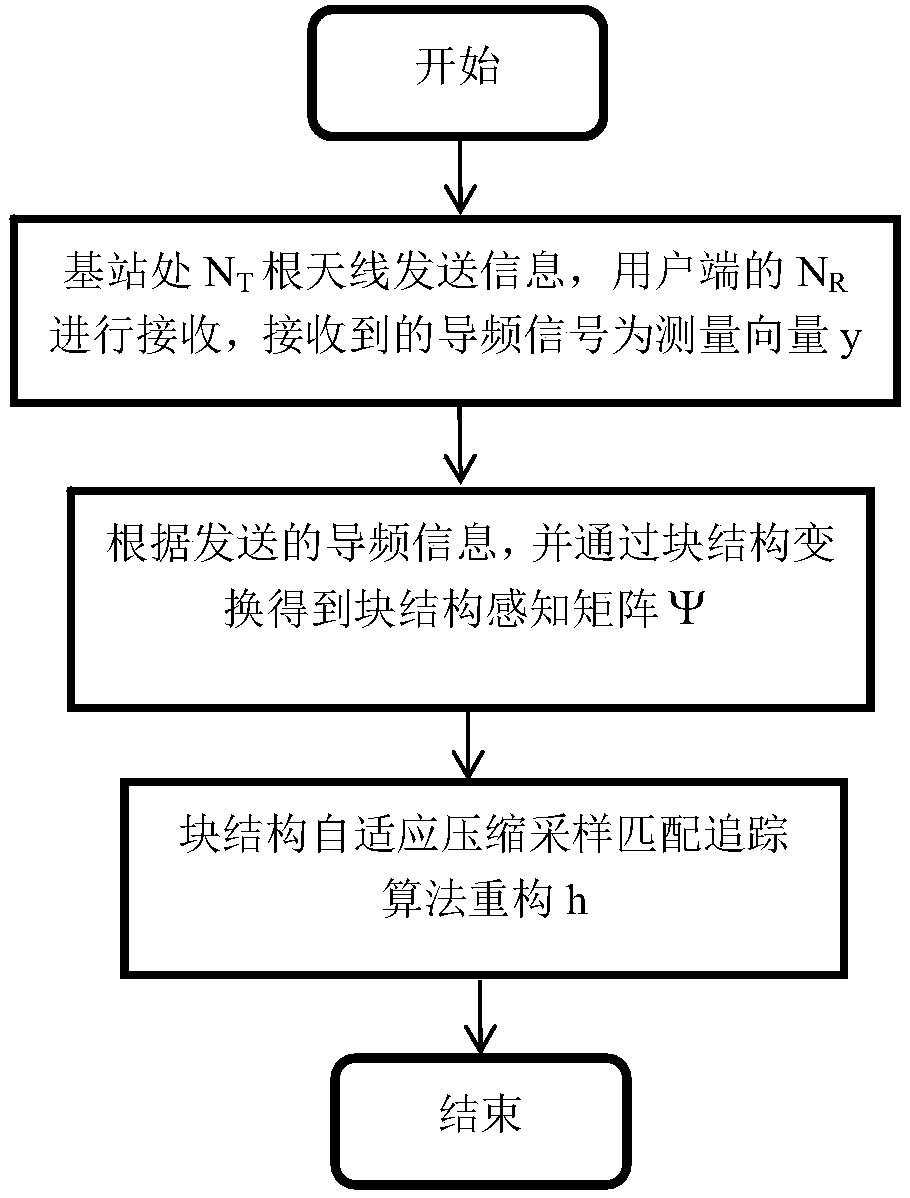 Channel estimation method for large-scale MIMO system based on block structure adaptive compressive sampling matching pursuit algorithm