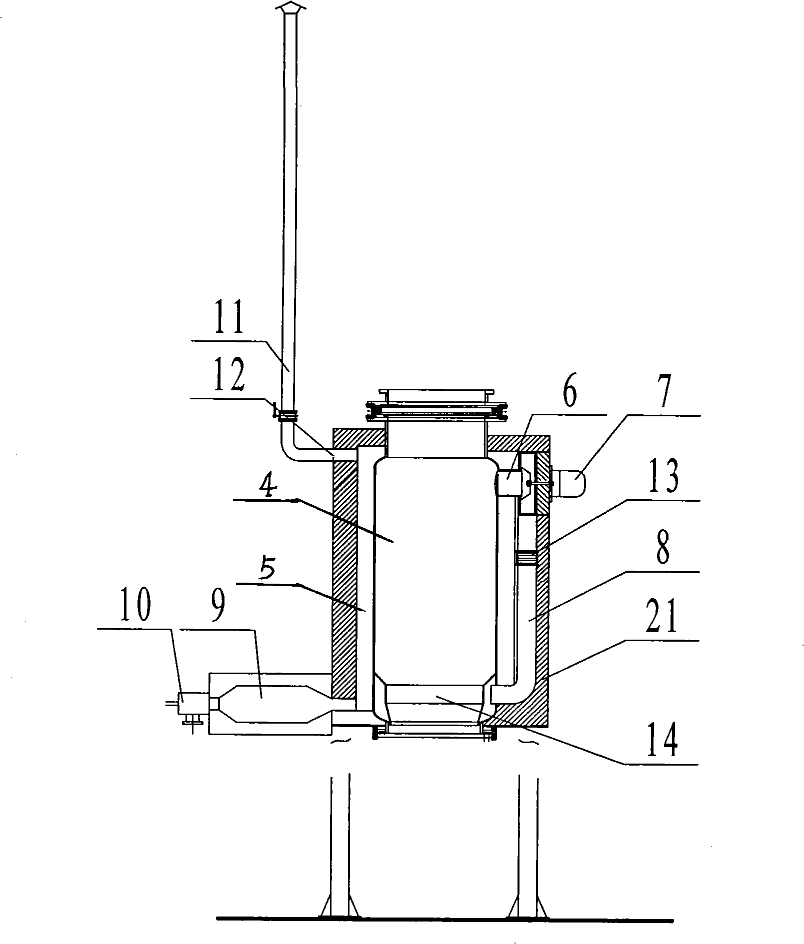 Gas-oil mixed pyrolysis furnace