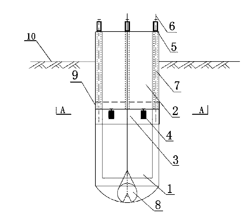 Self-balancing sinking large-diameter tubular pile and construction method thereof