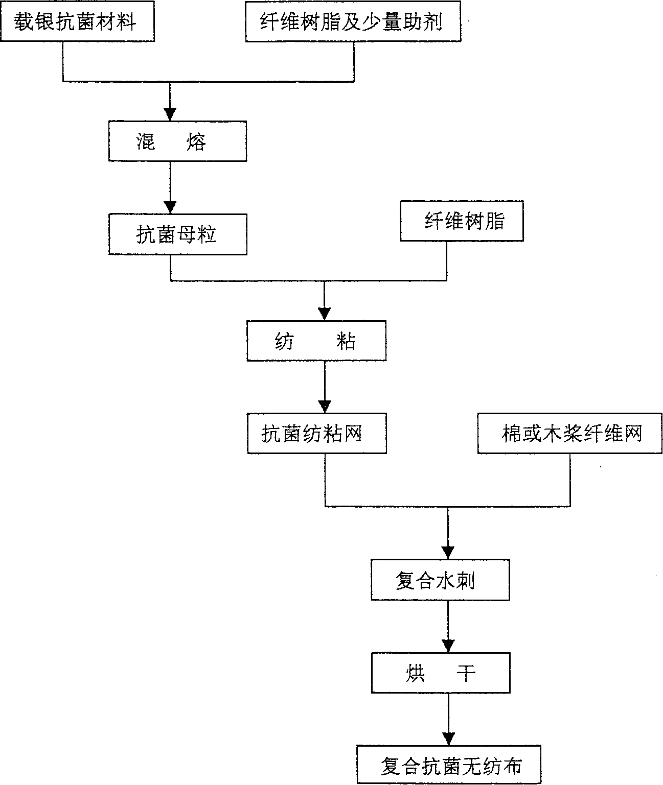 Process for preparing Ag-carried antibacterial composite non-woven fabric