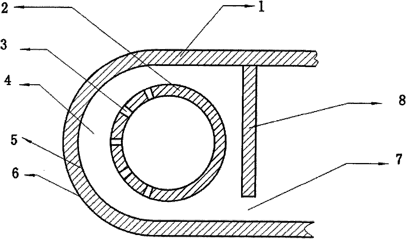 Gas film ice prevention structure of leading edge of nacelle of airplane