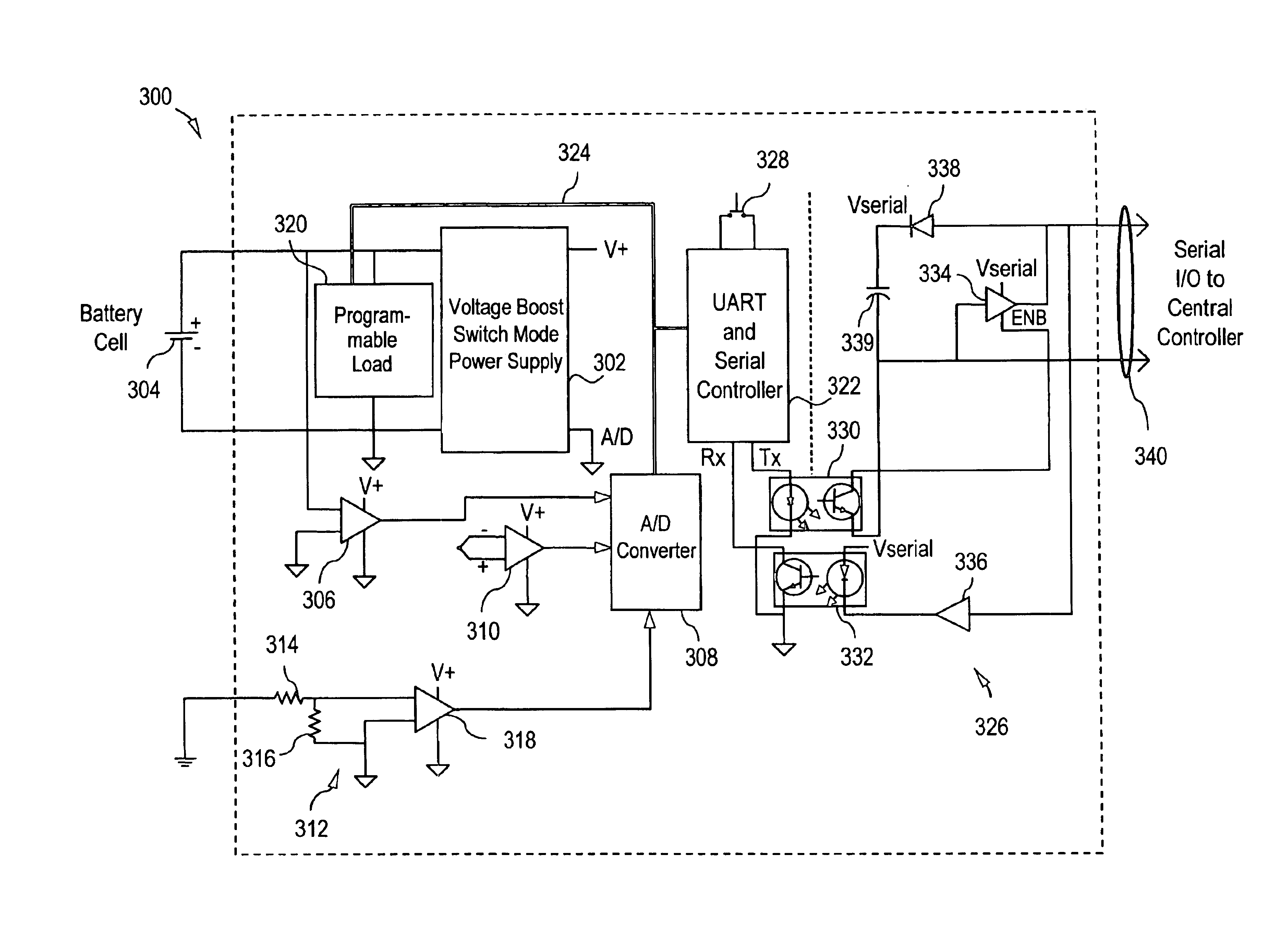 Integrated, self-powered battery monitoring device and system