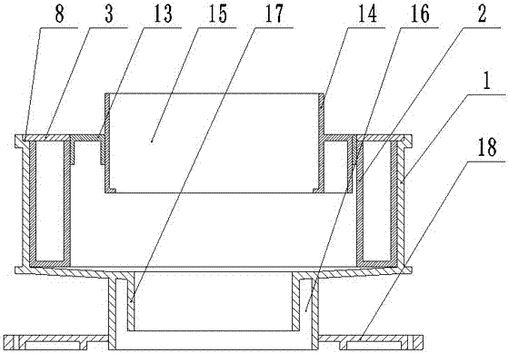 Structural-plate-embedded double-eccentric baffle-type deodorant accumulated water treating device used for stand pipe