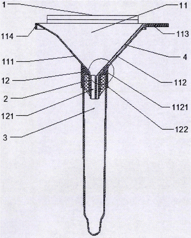 A self-destroying type body fluid closed retention device