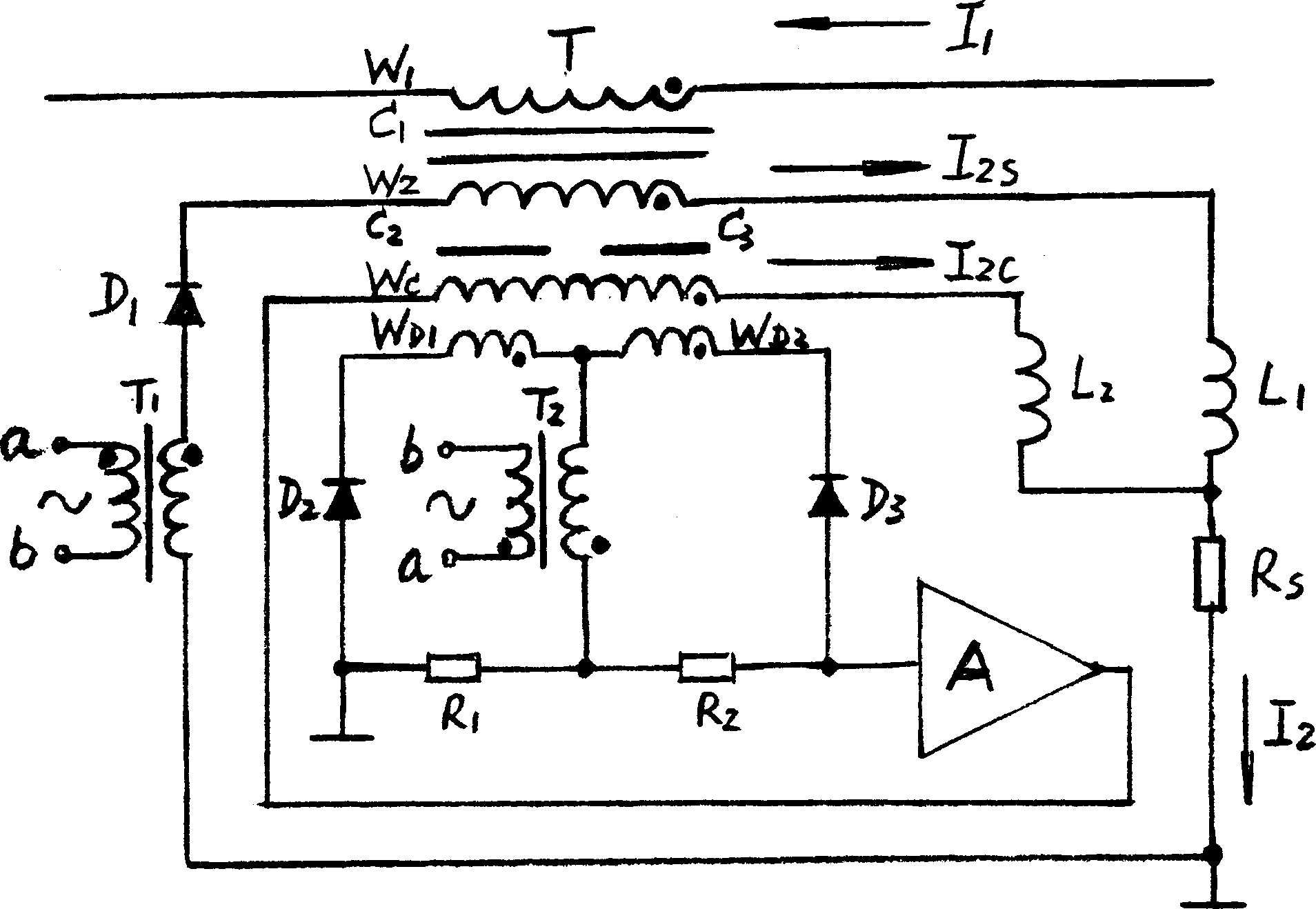 D.C. current sensing device