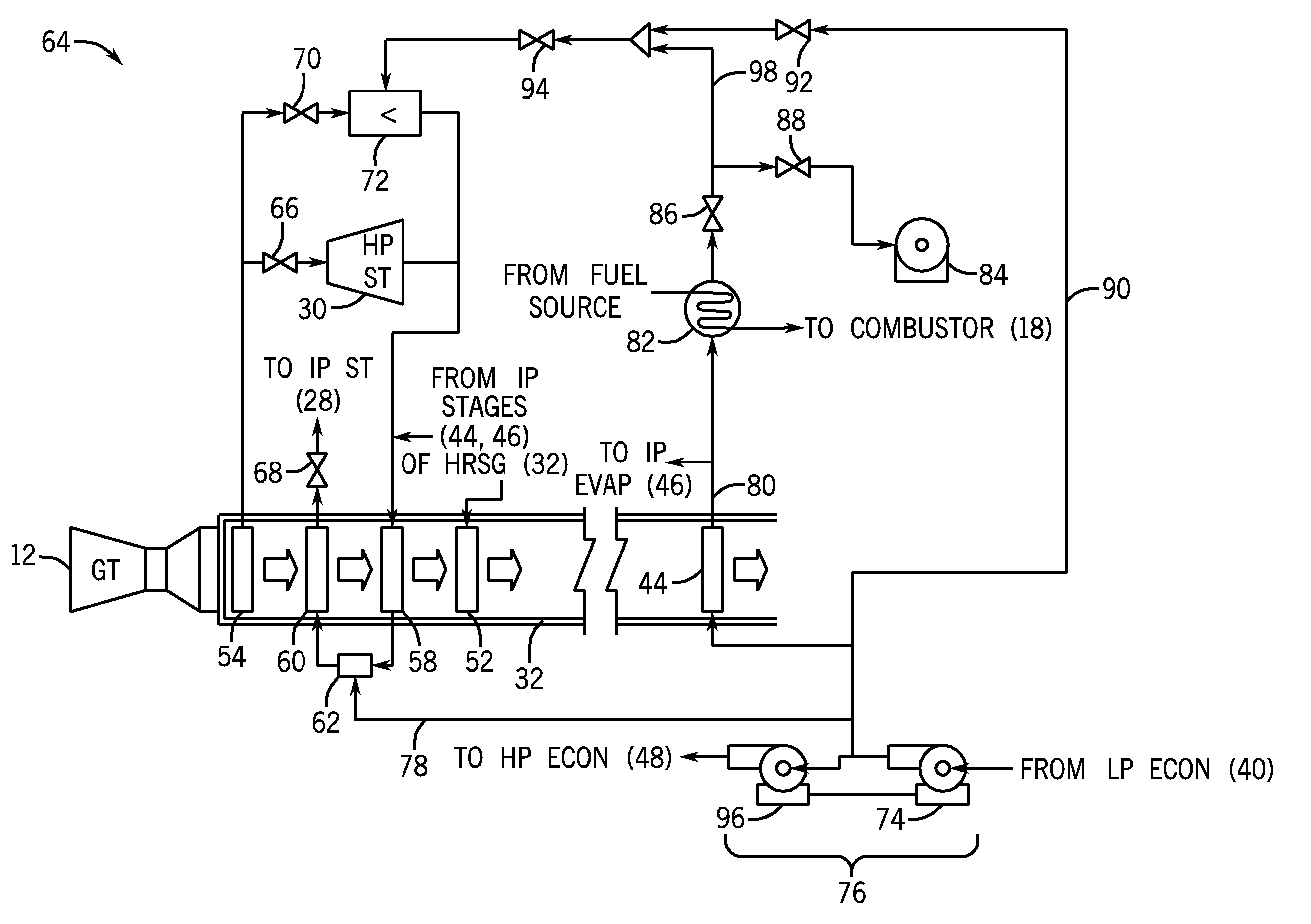 Apparatus for steam attemperation using fuel gas heater water discharge to reduce feedwater pump size