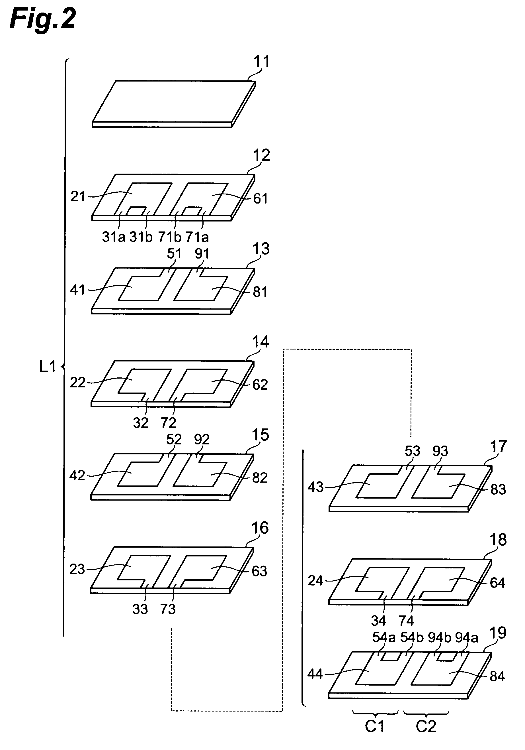 Multilayer capacitor array