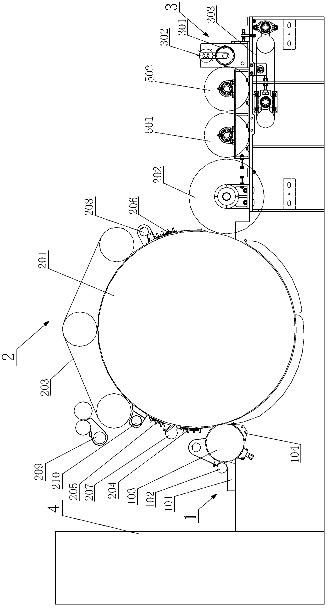 Non-woven carding machine used for spinning absorbent cotton