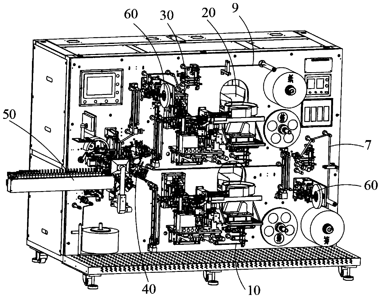 Fully automatic nailing and winding integrated machine