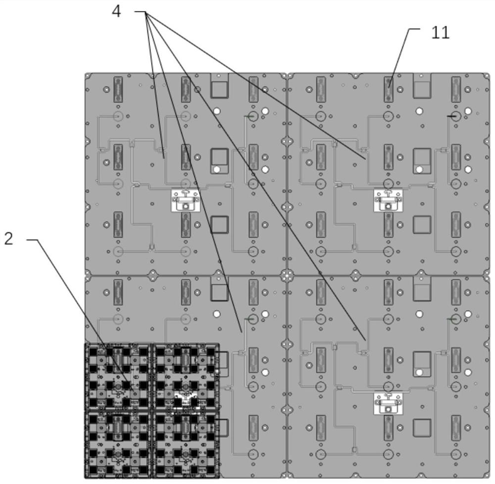 X-band high-integration-level two-dimensional phased array radar radio frequency front end