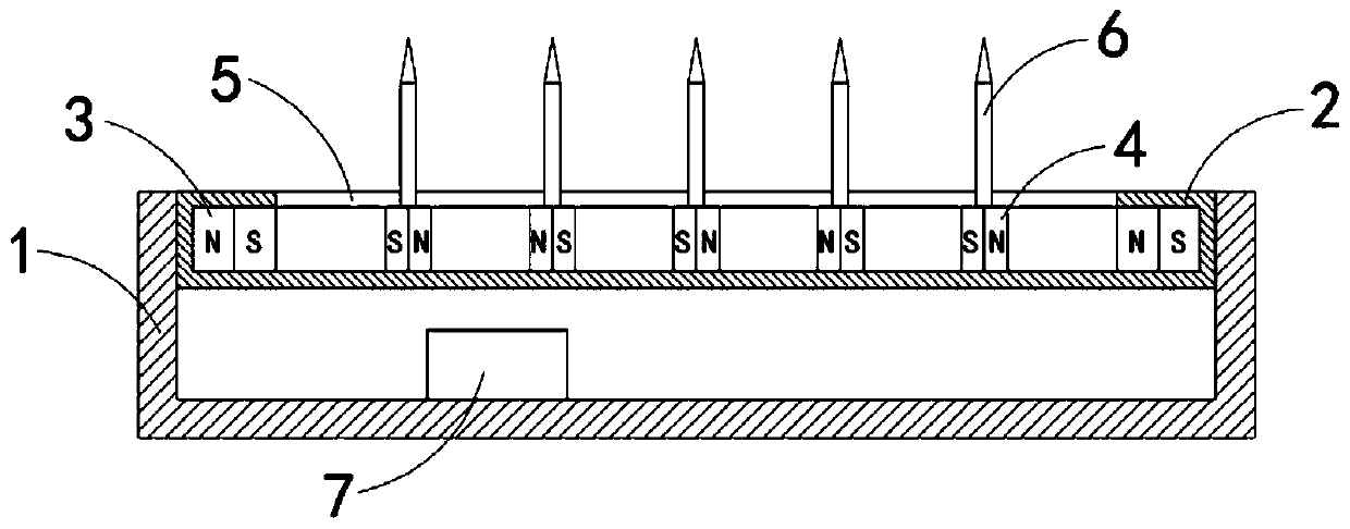 Textile needle seat with adjustable spacing