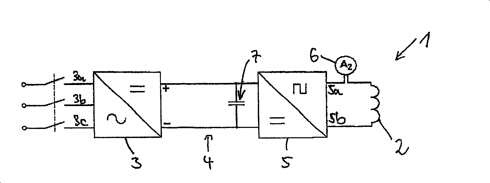 Circuit, shrink fixing and regulation method