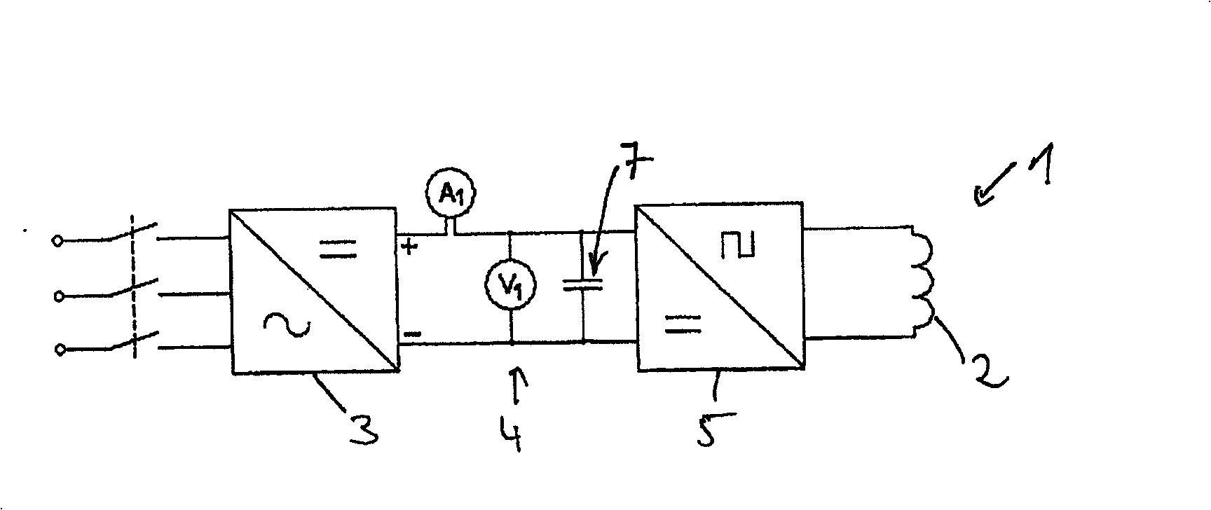 Circuit, shrink fixing and regulation method