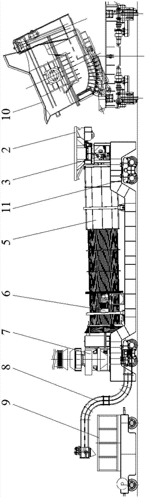 Off-line processing technology of slag-iron separating and cooling device of molten iron desulfurized slag