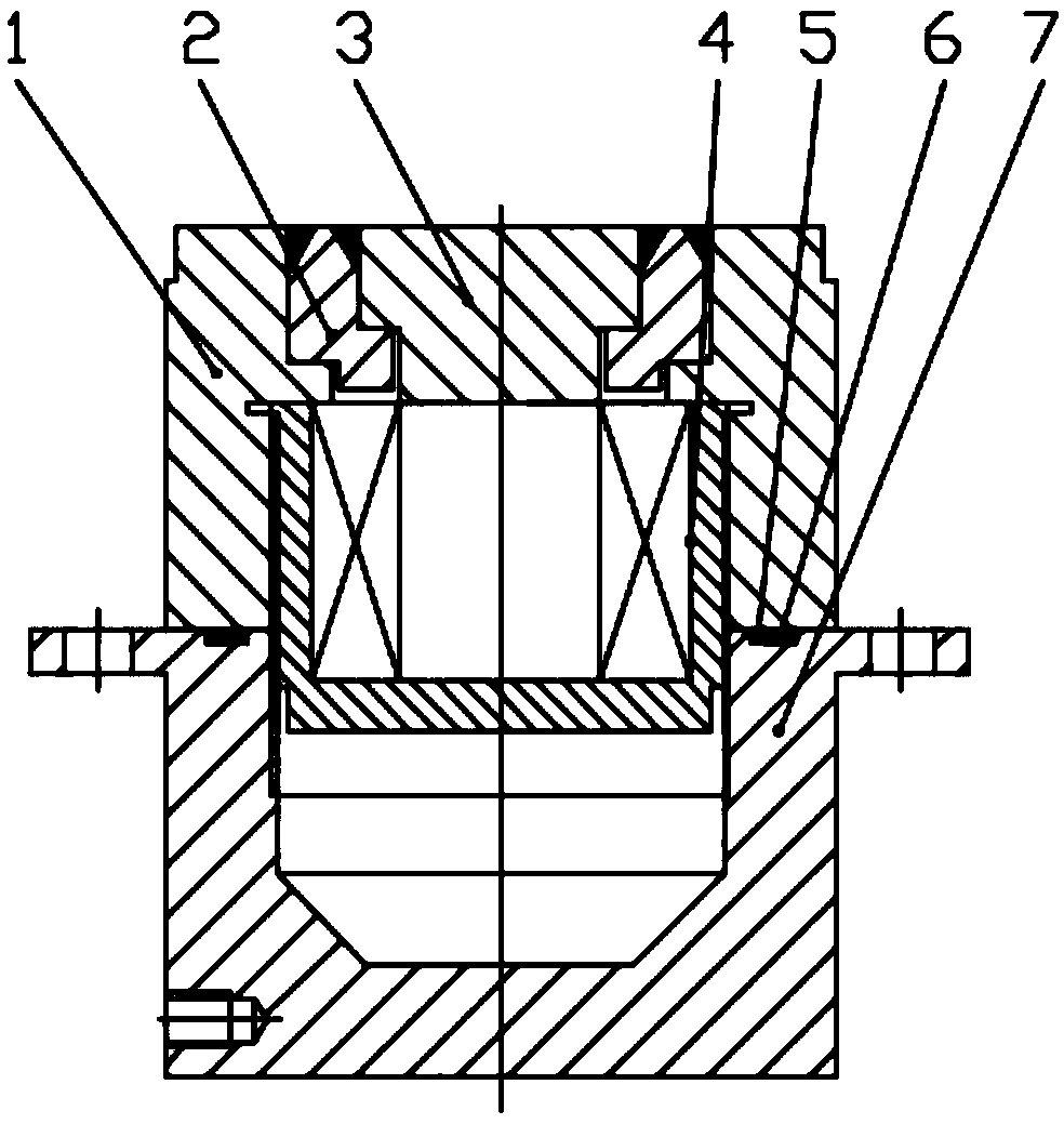 A suction disk-type electromagnet sealing magnetic conductivity structure