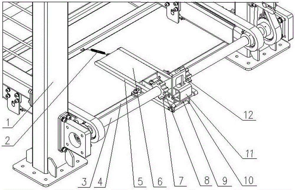 Locking and releasing device of transmission shaft for automatic goods shelf