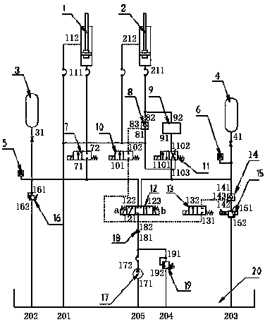 Potential energy recovery system of lifting equipment and use method under non-stable load condition