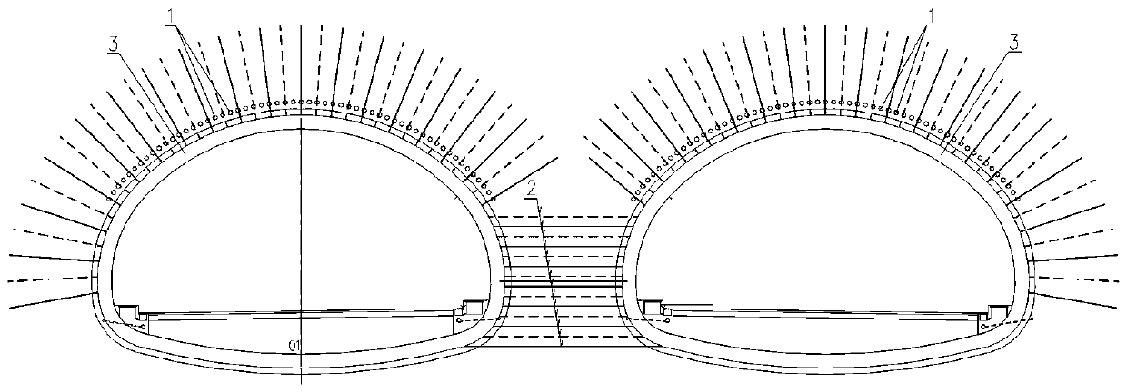 A support method for a shallow-buried and large-span tunnel with a small clear distance and four lanes