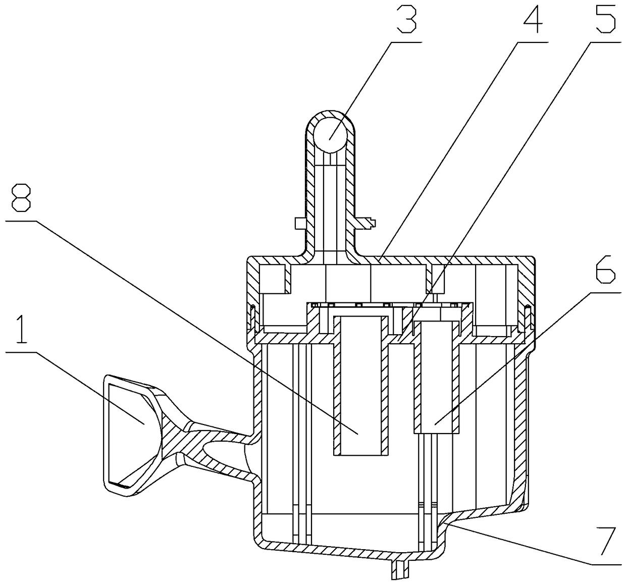 Multi-channel air suction mute cavity