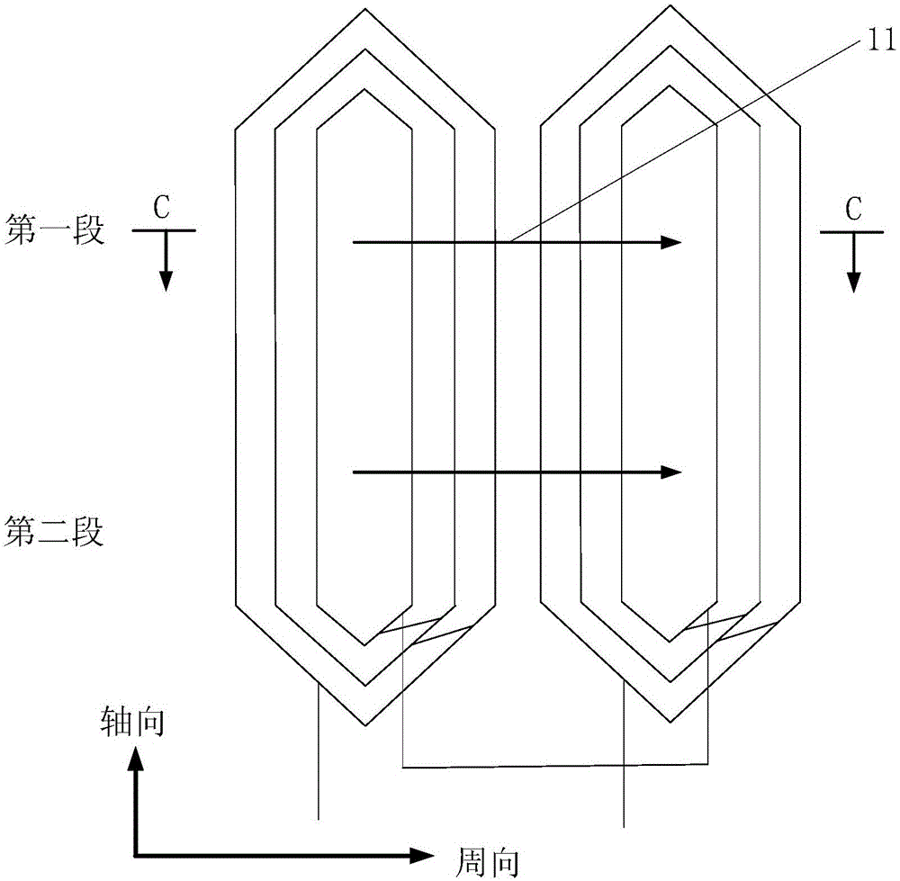 Turbine generator with rotor arrangement capable of weakening polar frequency vibration winding