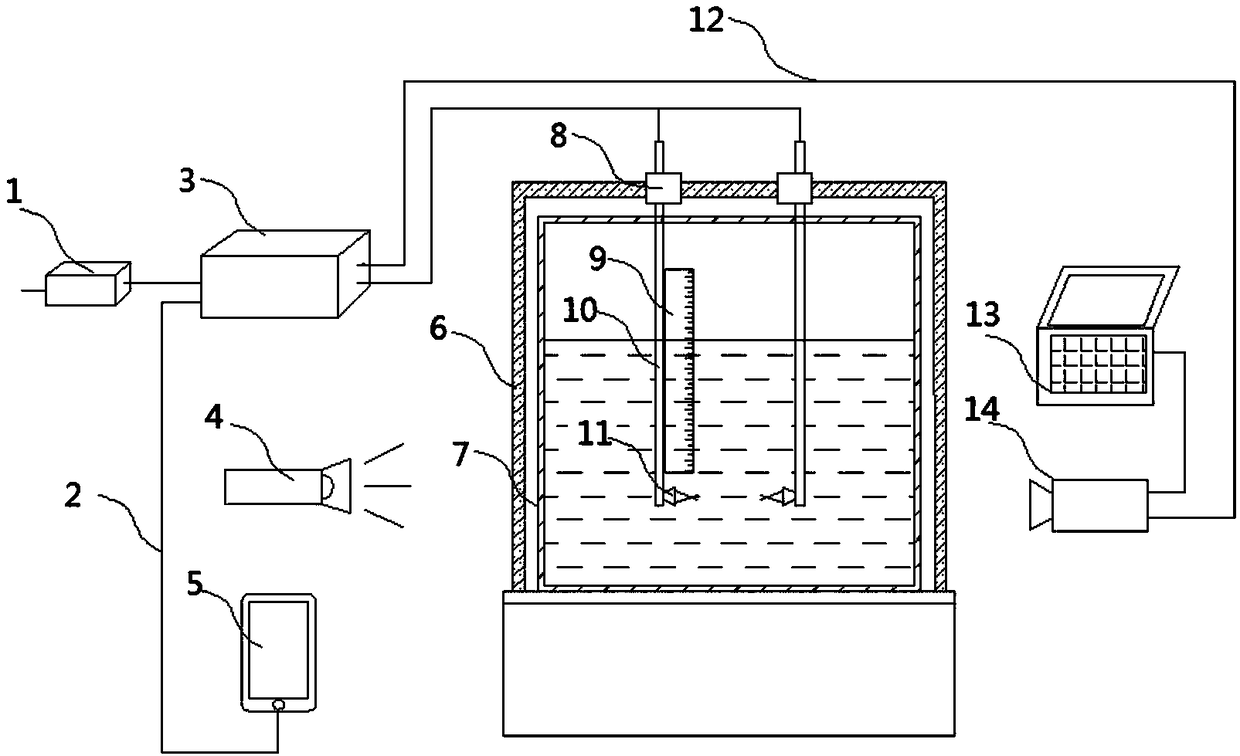 Accurate-control underwater multi-bubble generation test device