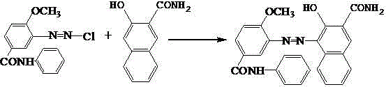 Industrial production method for migration-resistant bright red pigment 150 used for PU