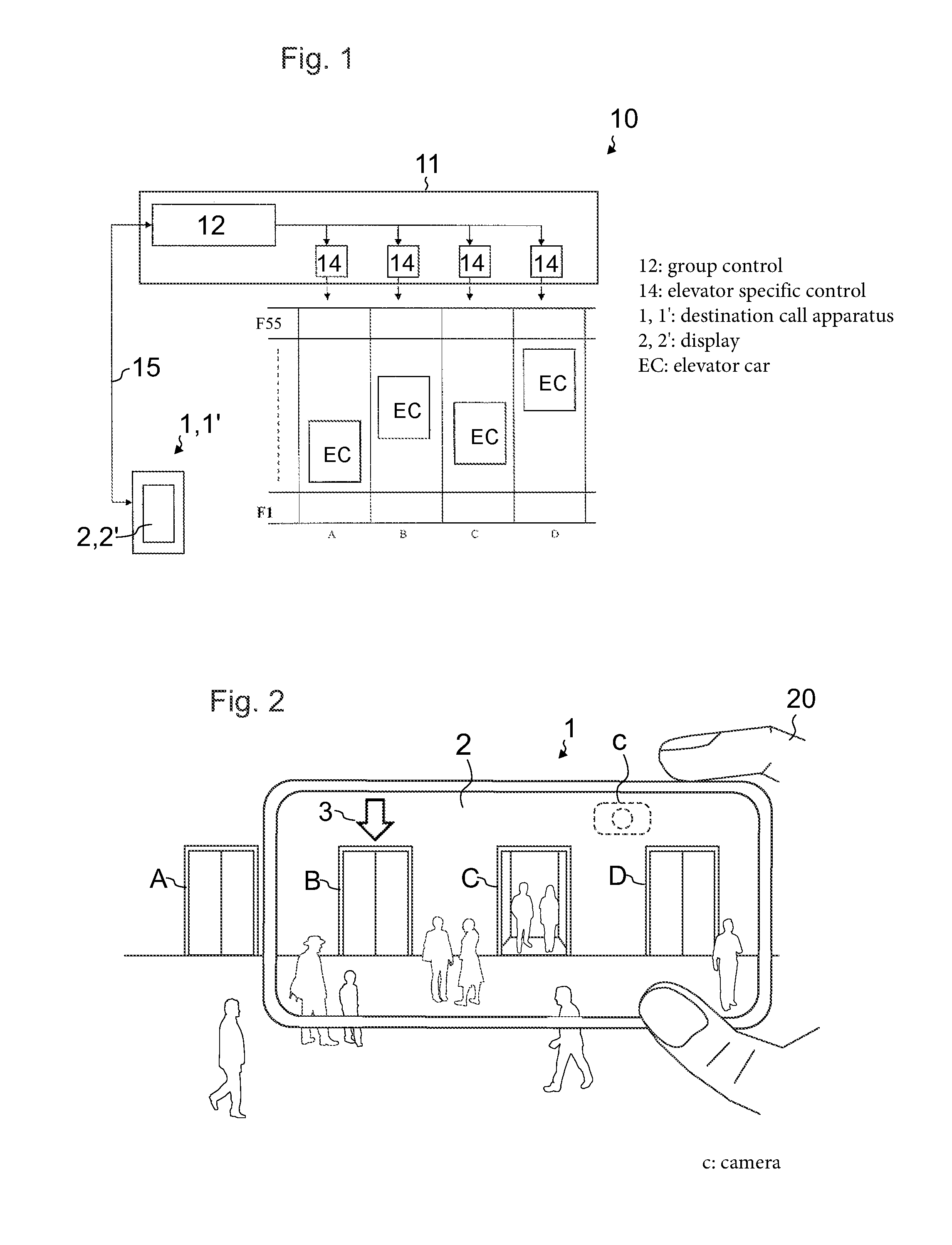 Method for identifying an elevator allocated by an elevator system, arrangement for identifying an elevator allocated by an elevator system and an elevator system