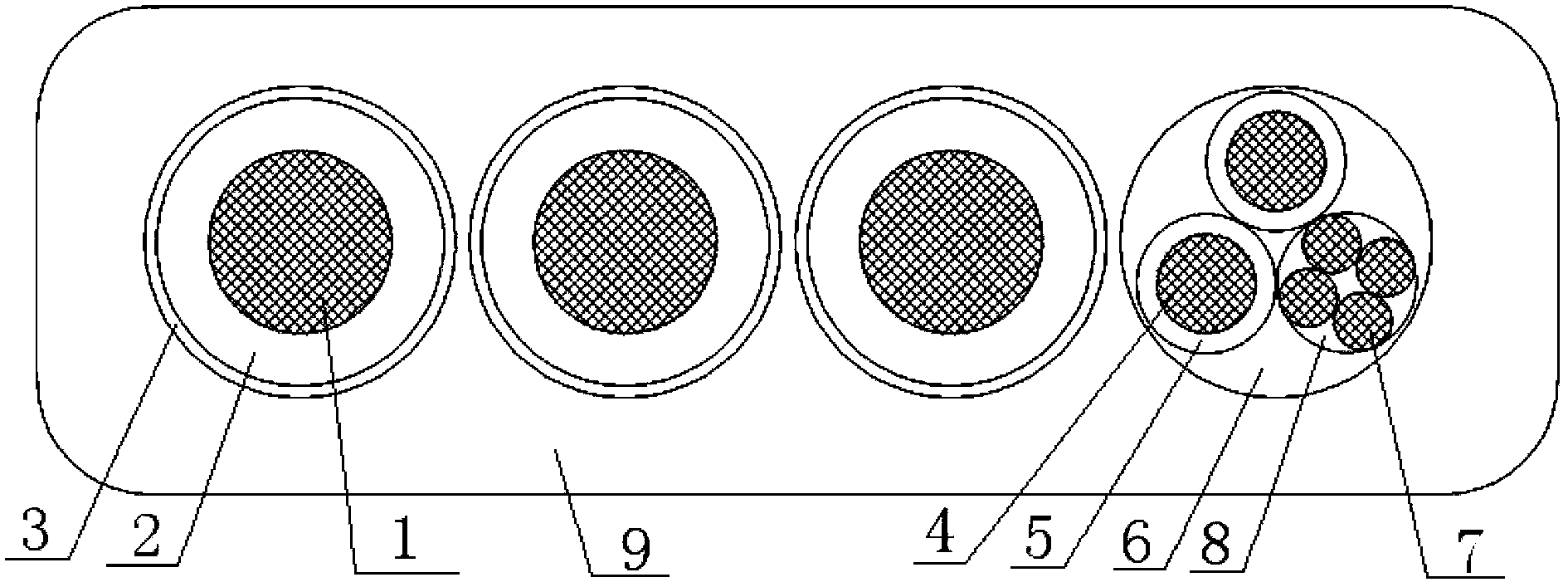 Flat insulating rubber jacketed flexible cable