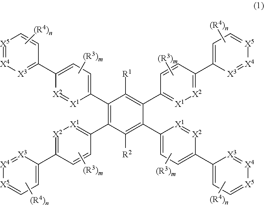 1,2,4, 5-substituted phenyl compound, method for producing same and organic electroluminescent device comprising same as constituent