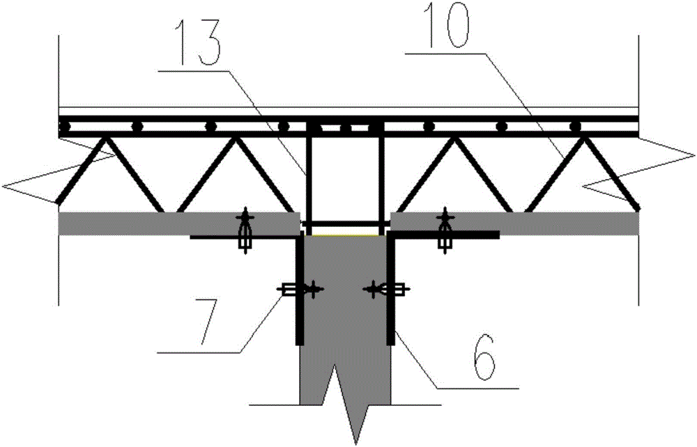 Hollow-wallboard mixed-prefabricated type comprehensive pipe rack and construction method thereof