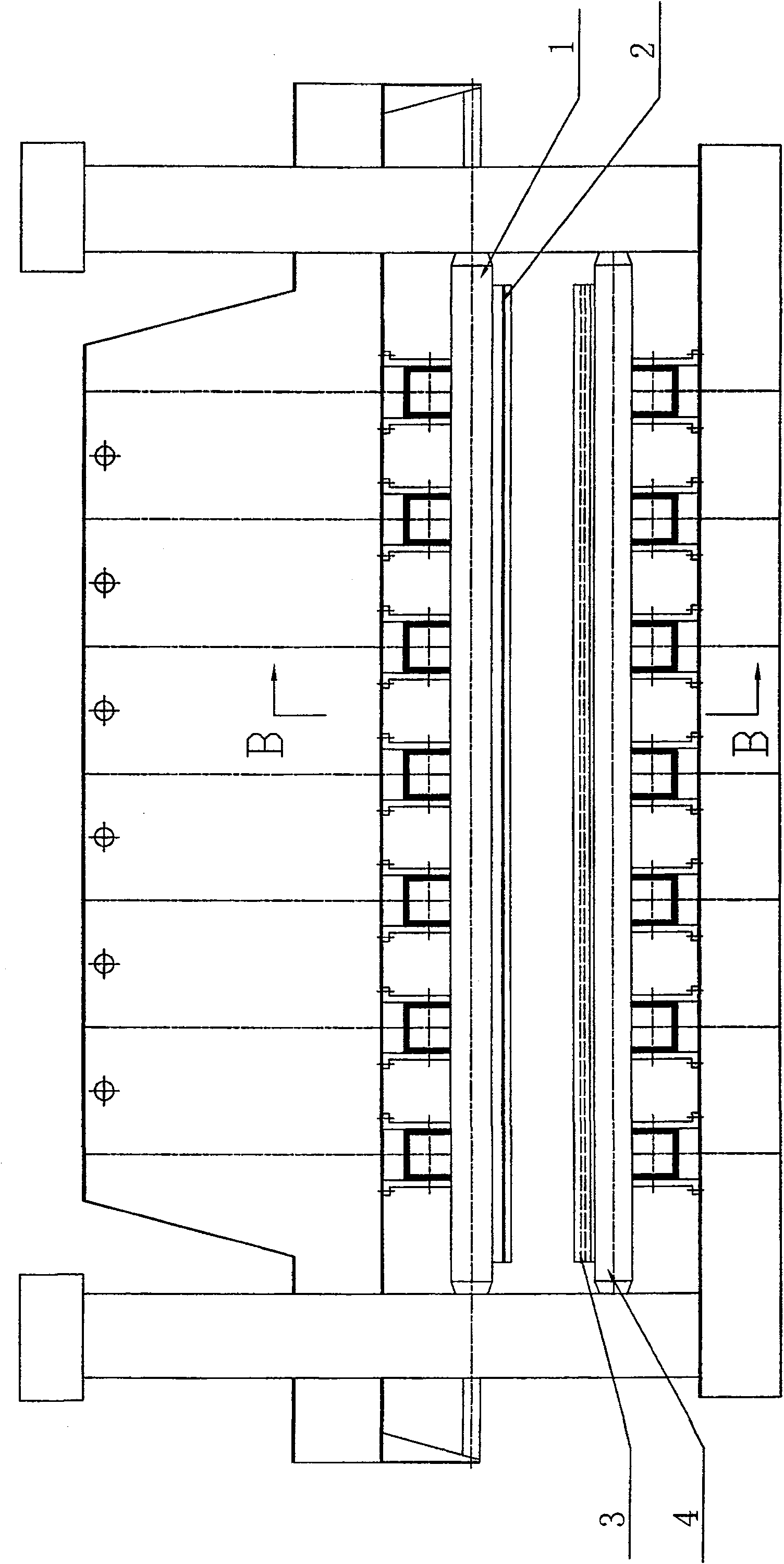 Method for pressing tank-type bulkhead using three rollers rolling machine