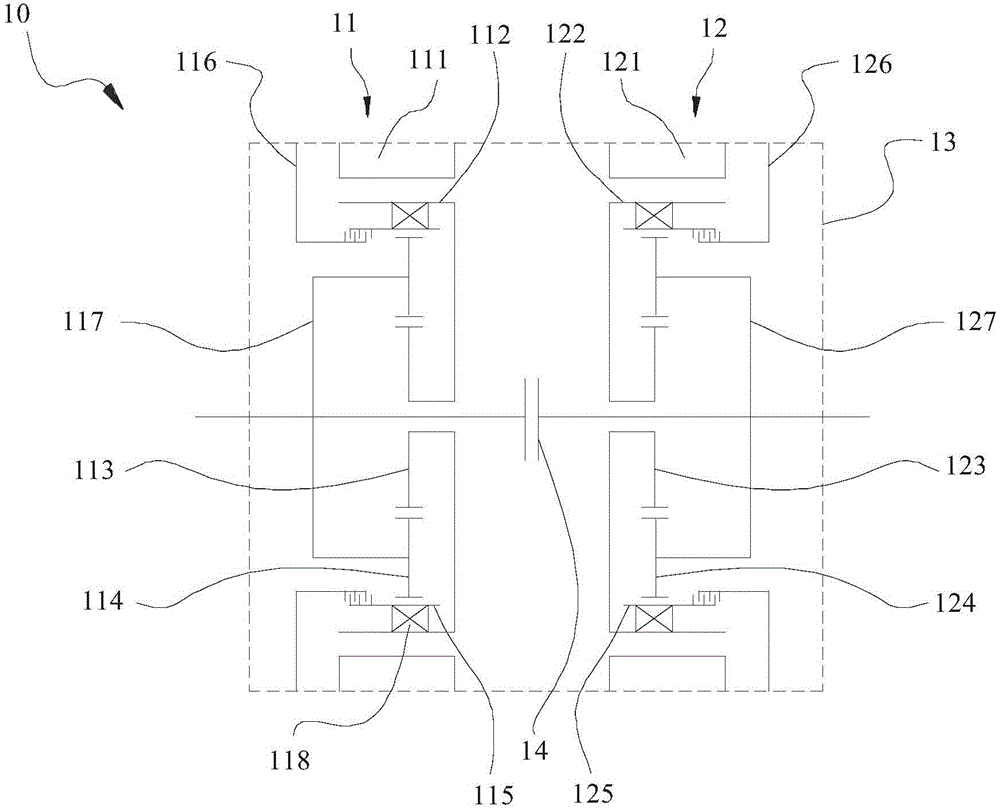 Power output device and hybrid driving system comprising same