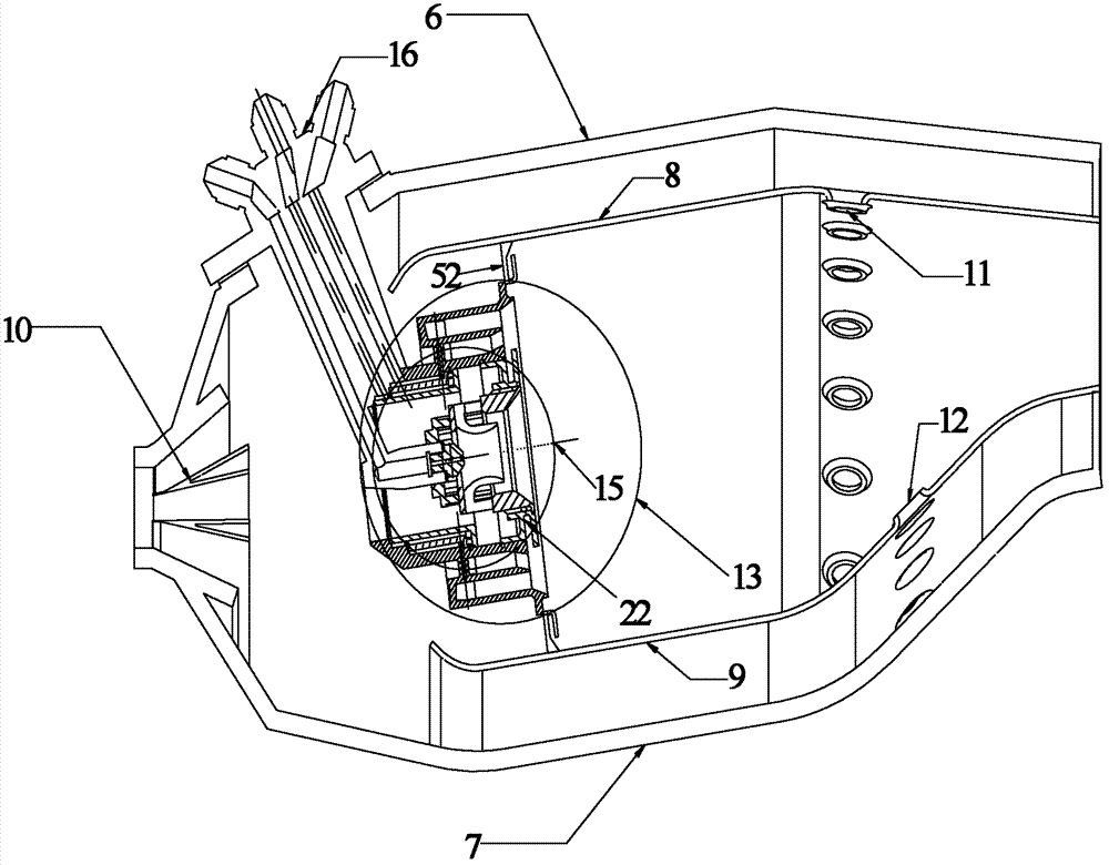 Three-stage structured pre-mixing and pre-evaporating low-pollution combustor