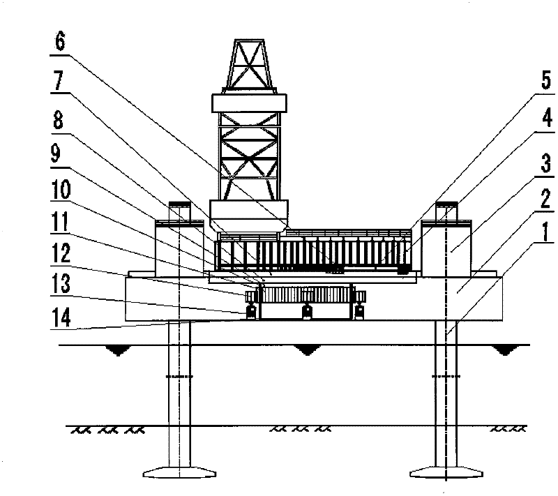 Offshore multi-directional self-elevating petroleum drilling platform