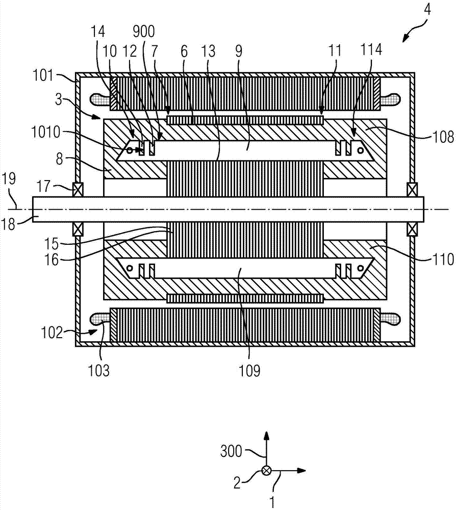 Cage rotor and bar comprising a notch